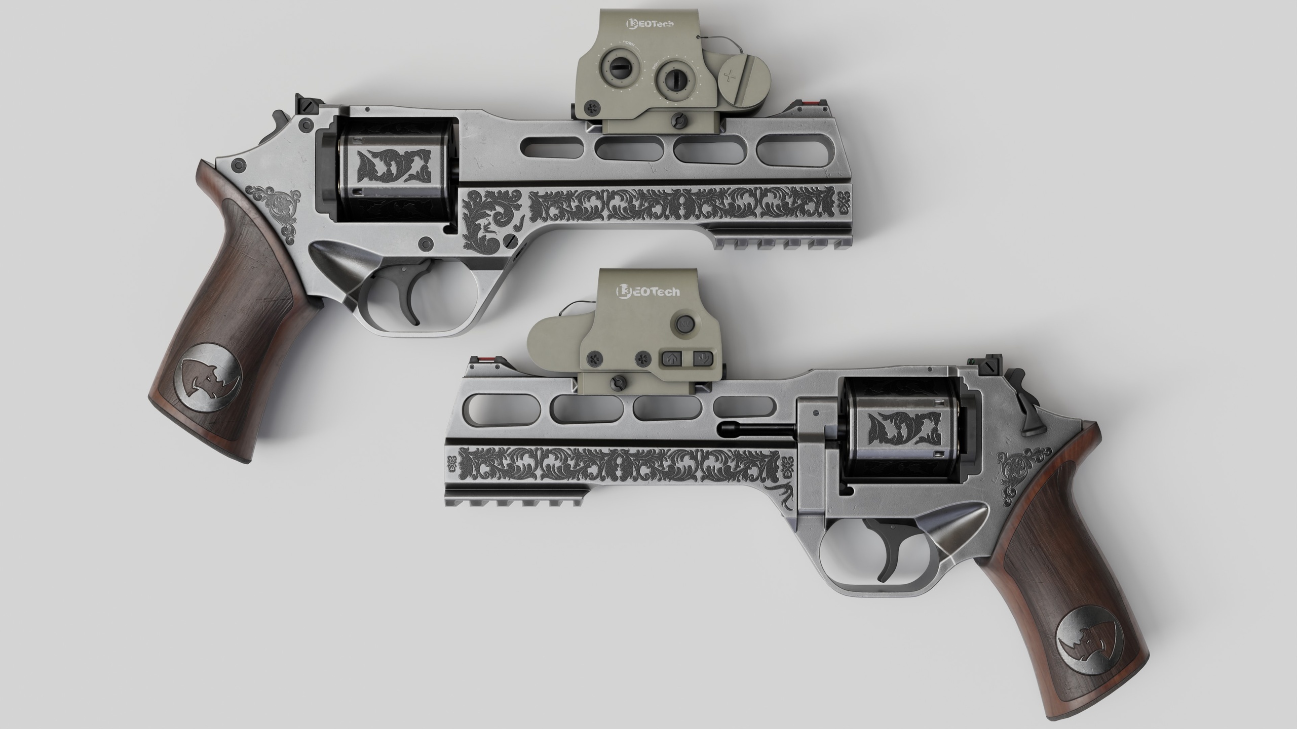 Media 1 for listing Game-Ready Custom Rhino Revolver – Ornate PBR 3D Model