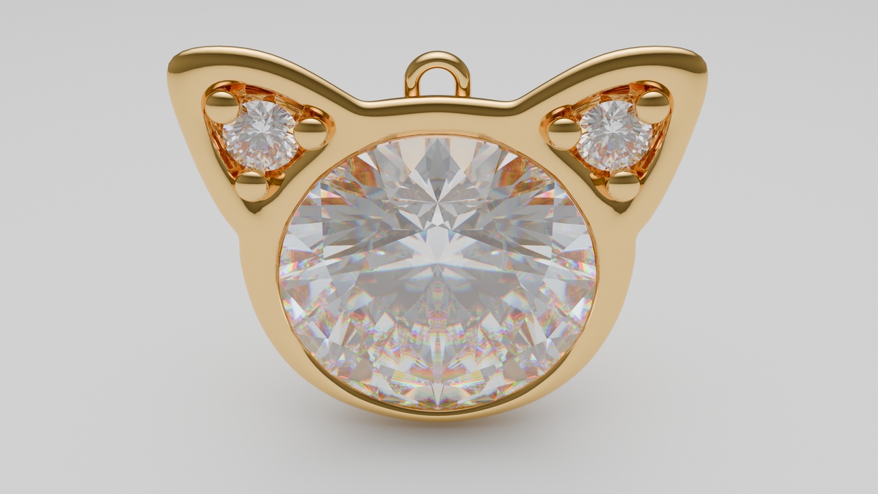 Media 1 for listing Kitty Diamond Pendant
