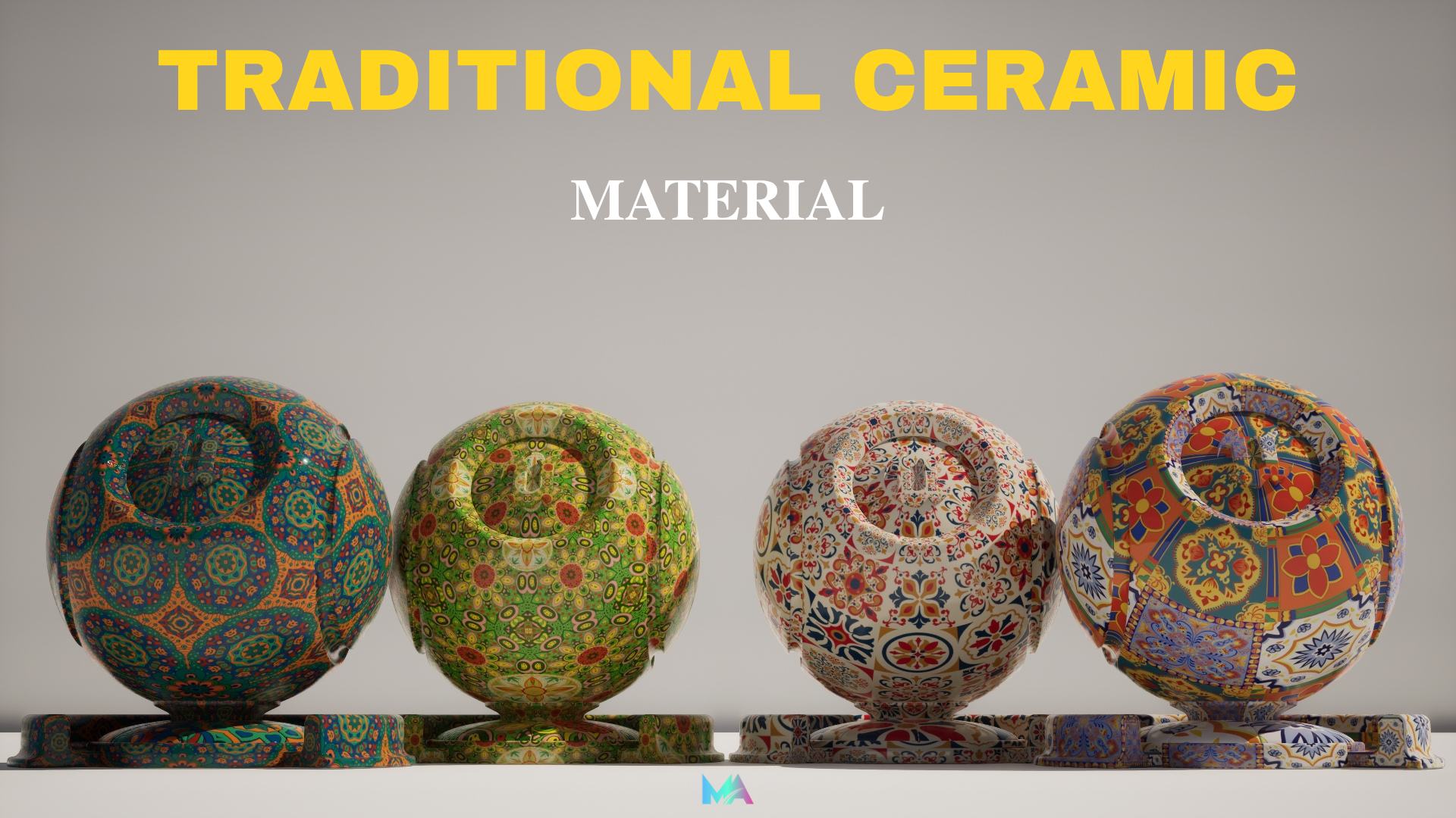 Ceramic Tile Material Pack – 4K Seamless PBR Textures with Traditional ...