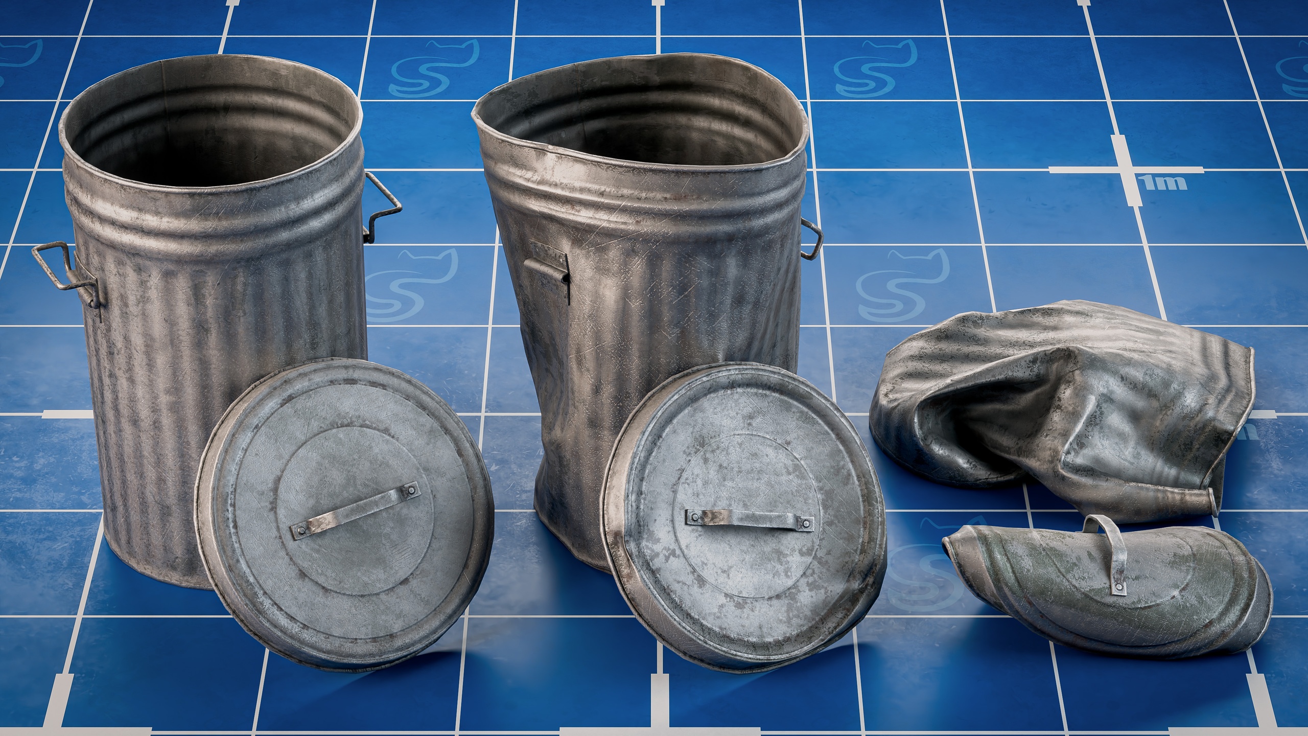 File multimediali per l'articolo Realistic Trash bins - Game Ready Props Pack: 1