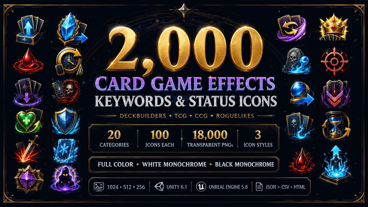 Media 1 for listing 2,000 Card Game Effects, Keywords & Status Icons