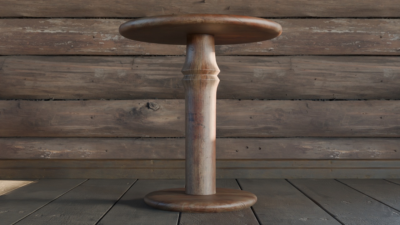 Media 1 for listing Rustic Round Side Table - Country Wooden Furniture
