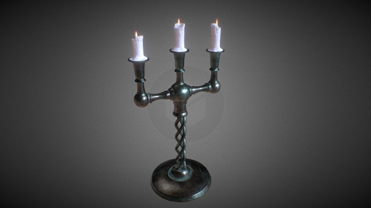 Media 1 for listing Old Bronze Candelabra
