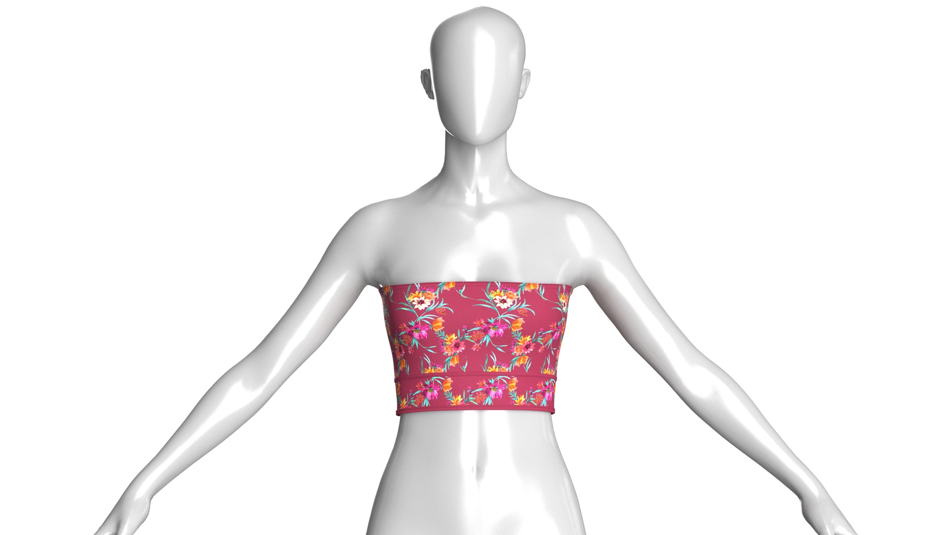 Media 1 for listing Girls Floral Tube Top | High Poly