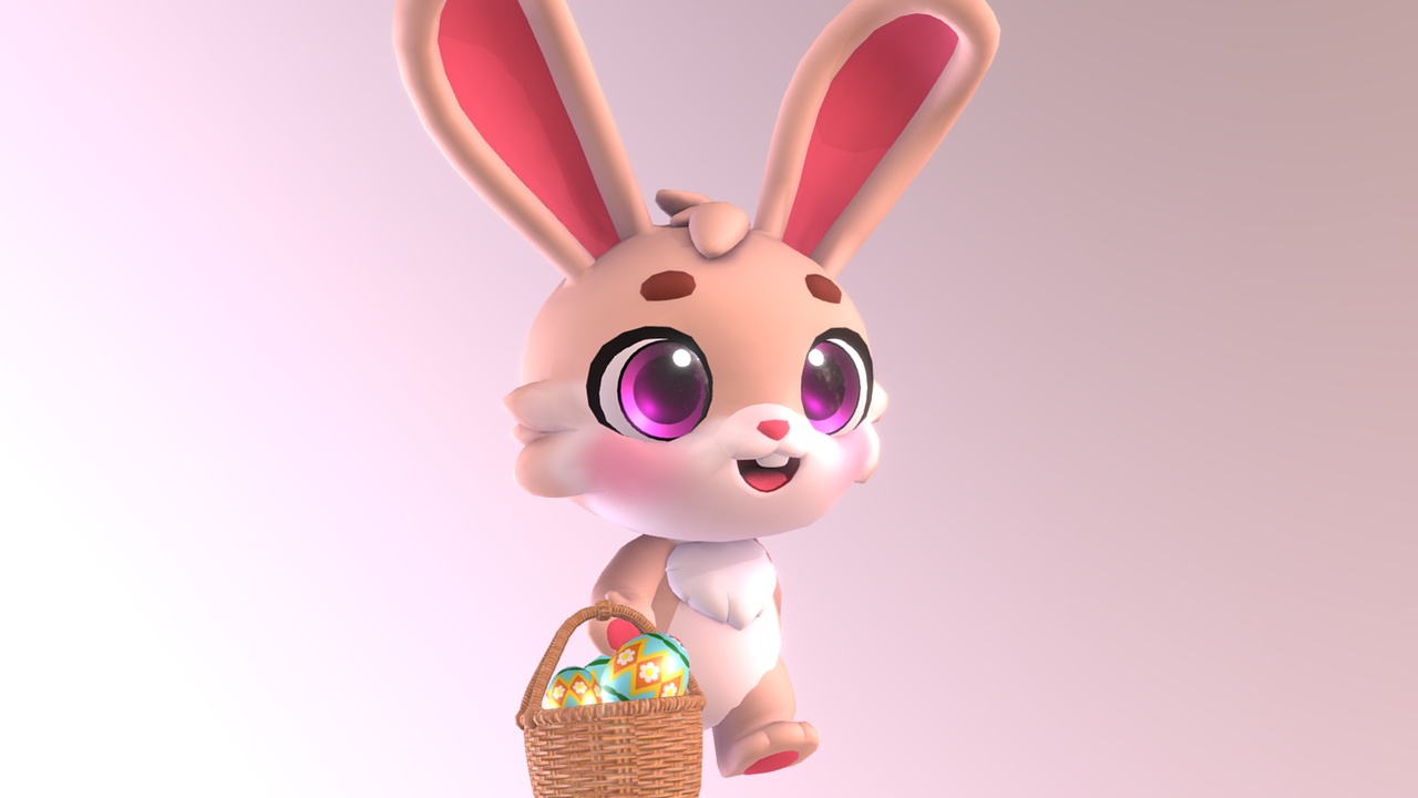Medium 1 für Eintrag Cute Lowpoly Animated Easter Bunny