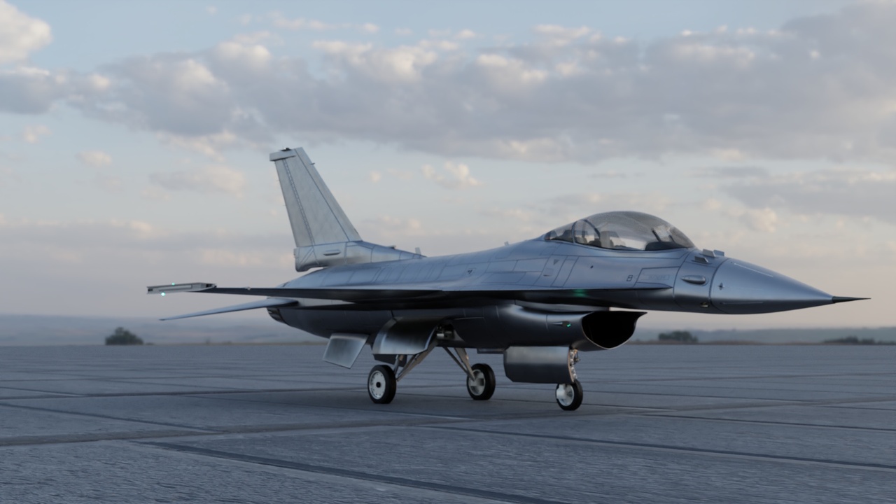 Media 1 for listing F-16 High Detail Procedural Blender Model No Rig Clean Topology 3D model