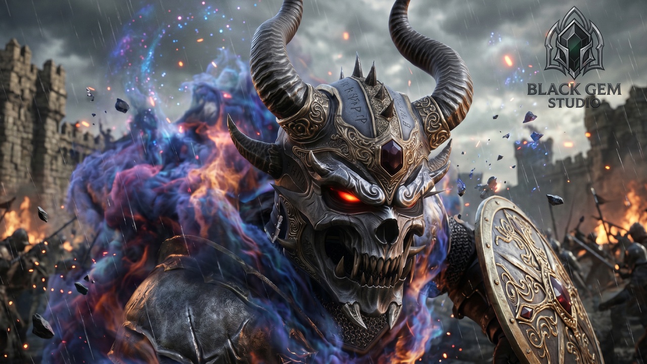 Media 1 for listing Doomfang Infernal Skull Helmet for Dark Fantasy Metahuman Warriors
