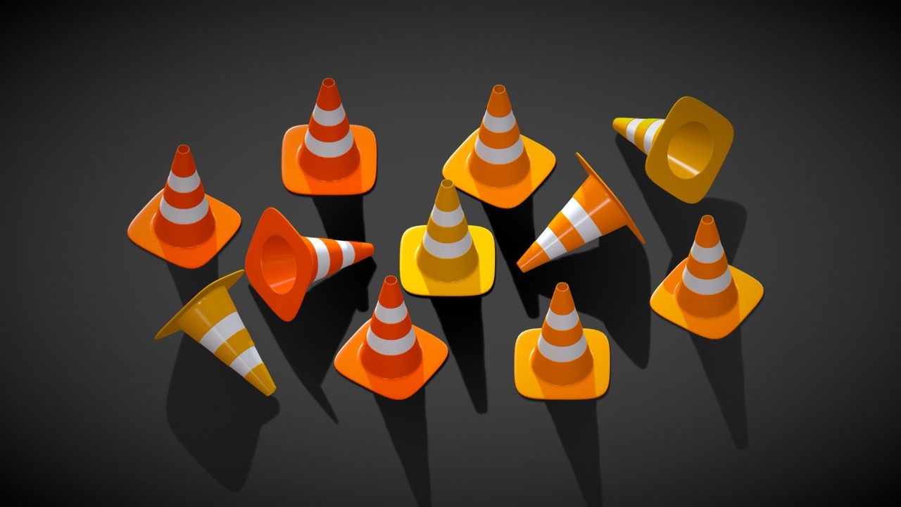 Media 1 for listing Stylized Traffic Cones Variants  - Low Poly