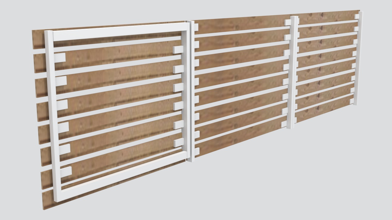 Media 1 for listing Geometric Wrought Iron Balustrade Fence Panel 3D Model