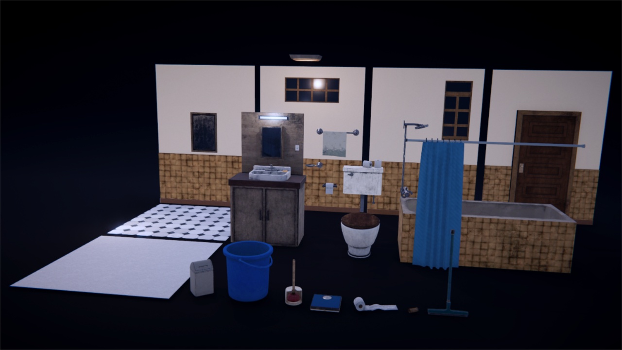 Media 1 for listing Realistic Bathroom Props Pack – Game-Ready