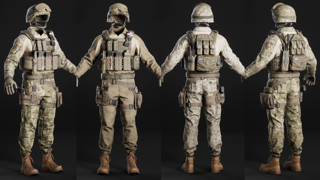 Media 1 for listing Desert Military Outfit 03 - Metahuman