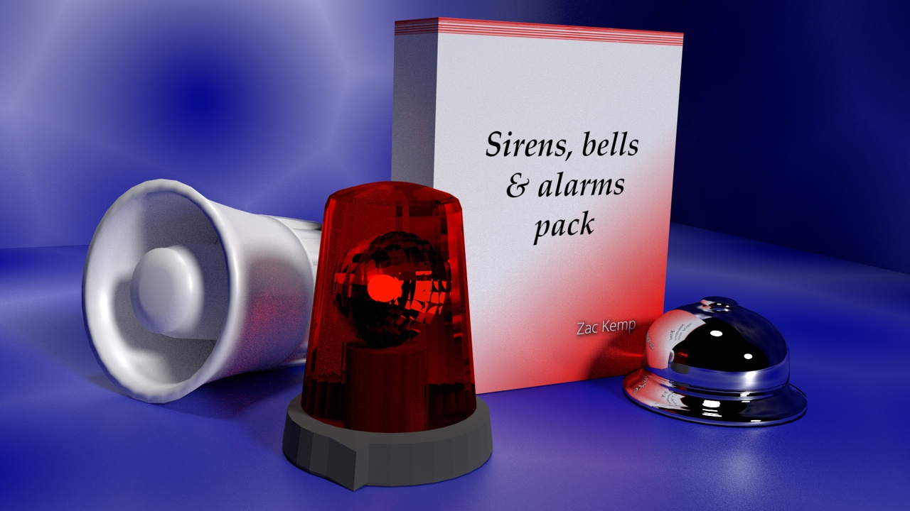 Sirens, bells, and alarms pack 제품 등록을 위한 미디어 1개