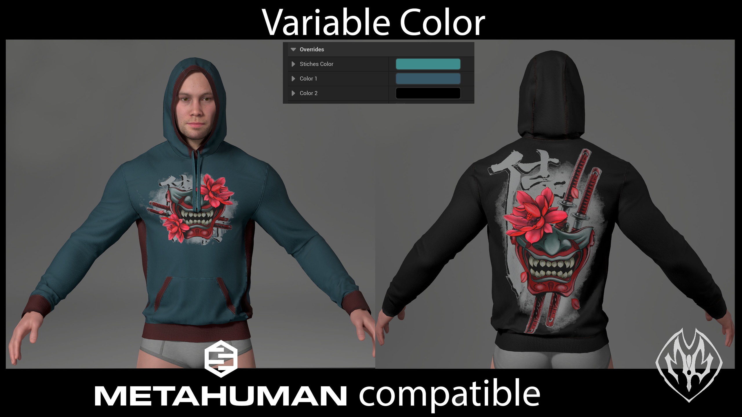 Media 1 for listing High Quality Hoodie with Samurai mask