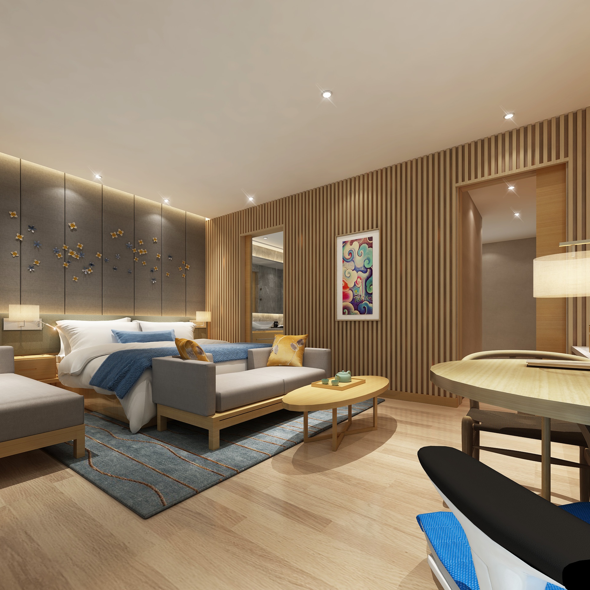Media 1 for listing Modern Hotel Room | King Bedroom Bathroom Vol.01