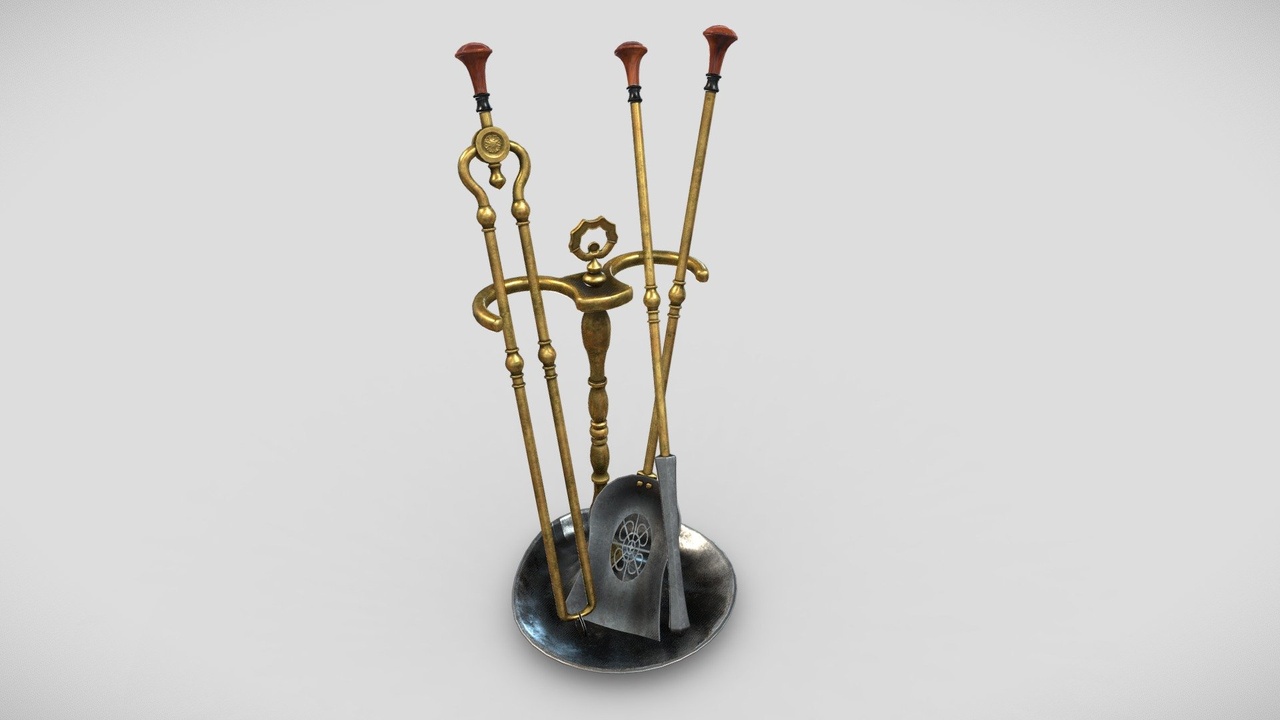 Media 1 for listing Victorian Iron Fireplace Tools "EMBERKEEP"