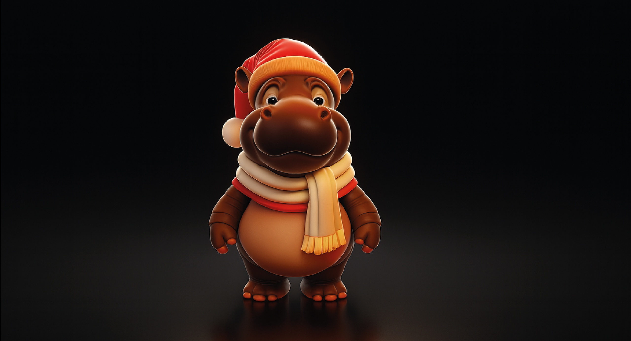 Media 1 for listing Christmas Holiday Hippo Character – Stylized 3D Model