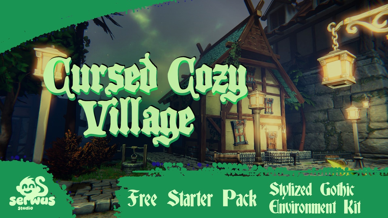 Media 1 for listing Cursed Cozy Village — Stylized Gothic Environment Pack