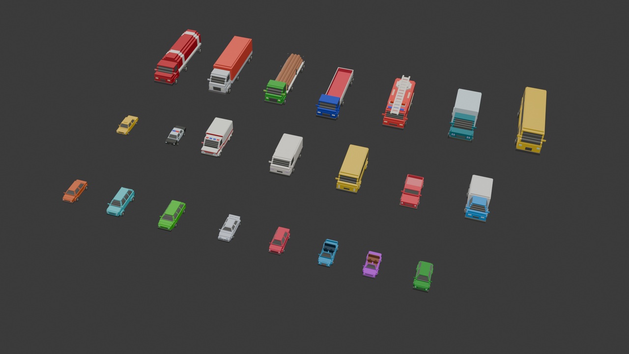 Media 1 for listing Low Poly Vehicles Pack