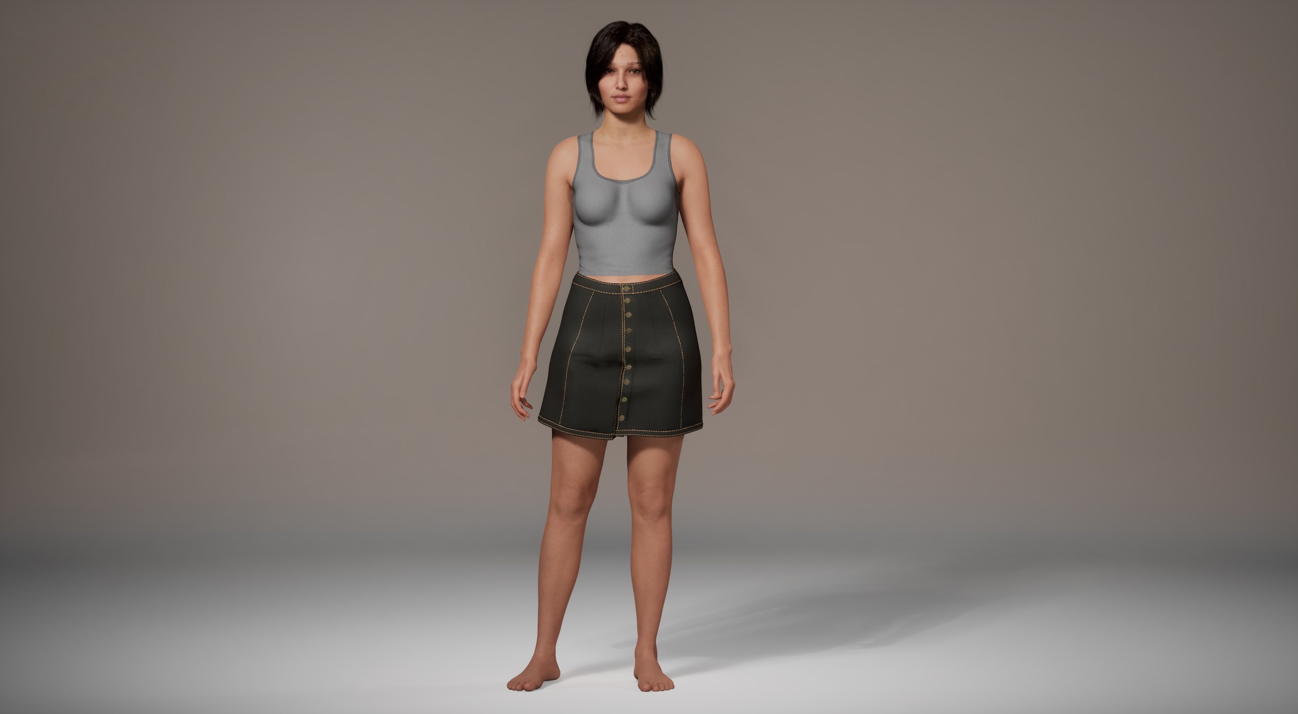 Media 1 for listing Box Pleated Skirt - Recolourable & Metahuman (Blender & FBX)