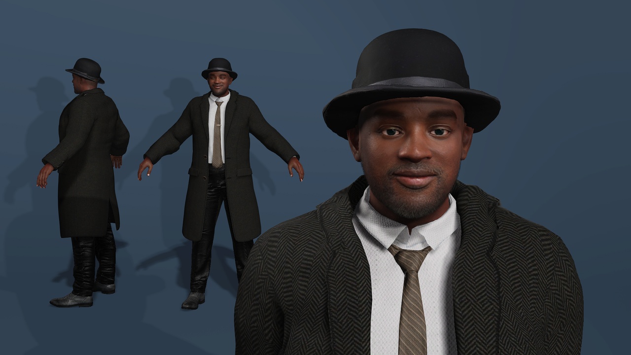 Media 1 for listing Realistic Gentleman Character  Full Body  Facial Rigged  写实风 英伦绅士 角色模型 全身及面部绑定