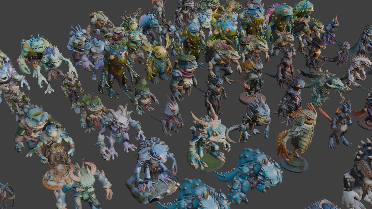 الوسائط 1 للقائمة Stylized Swamp Creatures Bundle (100 Characters)🐸🌿