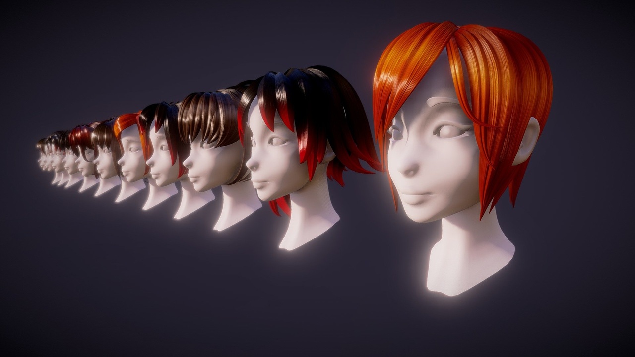 Media 1 for listing Hair pack 10 models