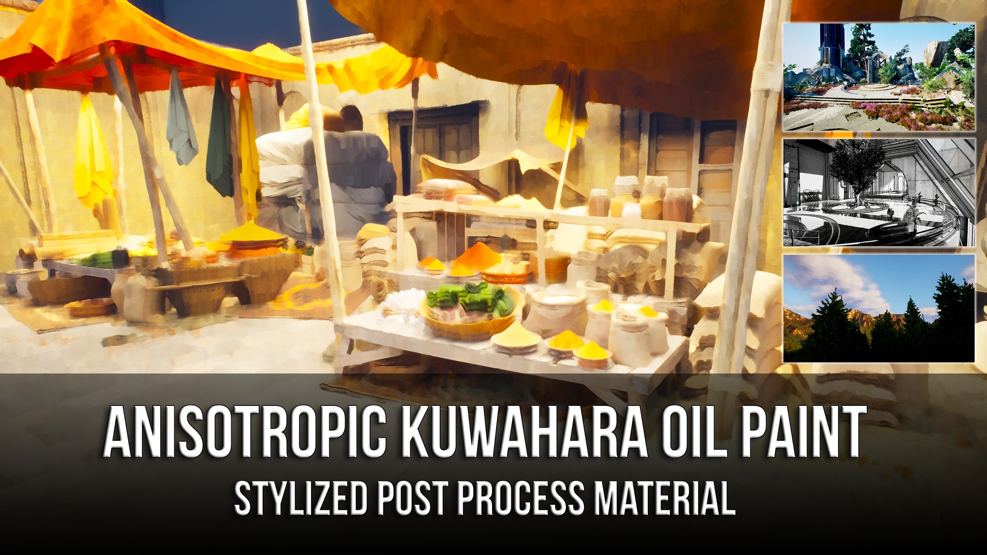 Media 1 for listing Anisotropic Kuwahara Oil Paint - Stylized Post Process Material