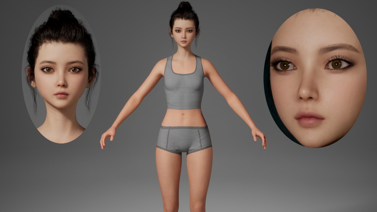 Media 1 for listing Editable MetaHuman Beauty - Xu Feifei.With hair, no clothing included.