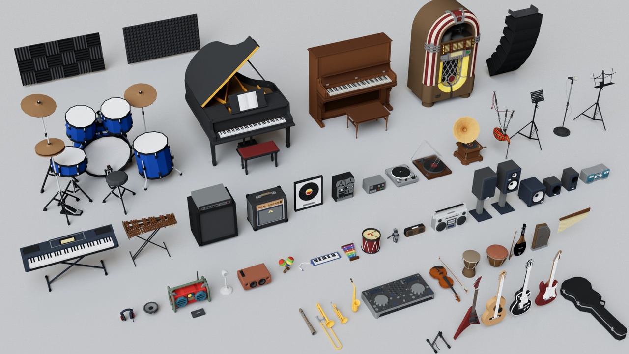 Media 1 for listing Musical Insturment Props Pack Collection
