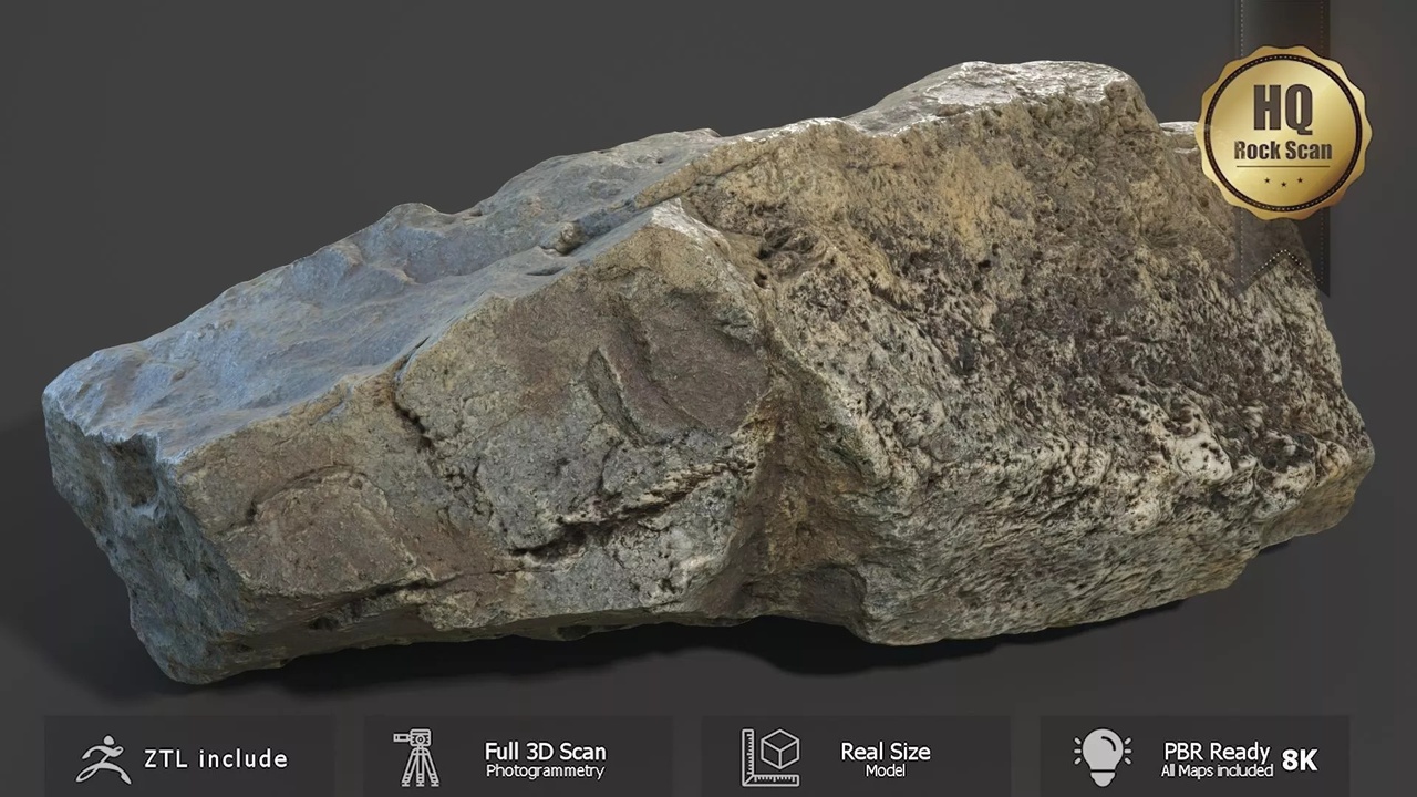Media 1 for listing Photogrammetry Mountain Rock - Realistic 8K Desert Cliff