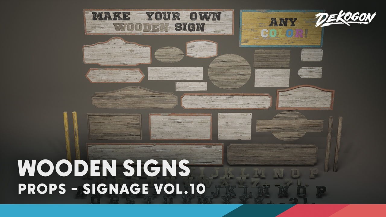 Media 1 for listing Signage VOL.10 - Wooden Signs (Nanite and Low Poly)