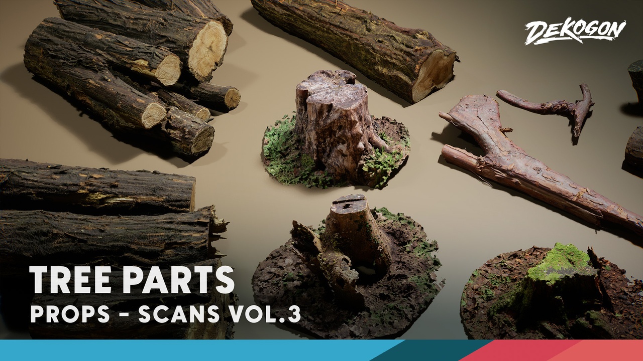 Media 1 for listing Scans VOL.3 - Tree Parts (Nanite & Low Poly)
