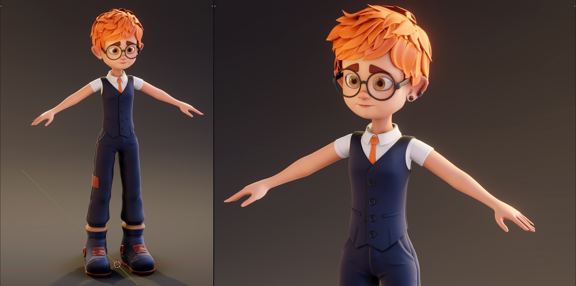 Media 1 for listing 3D Character Model - Stylized Detective Boy - Blender