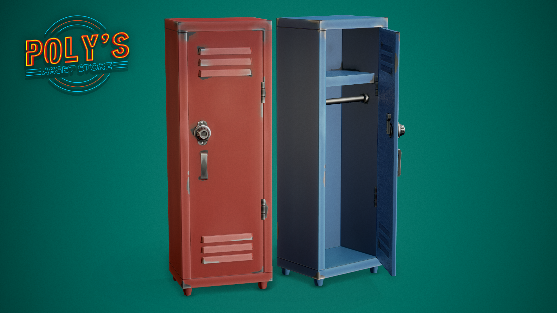 Locker Polytech Lockers - Stylized Low Poly | Fab