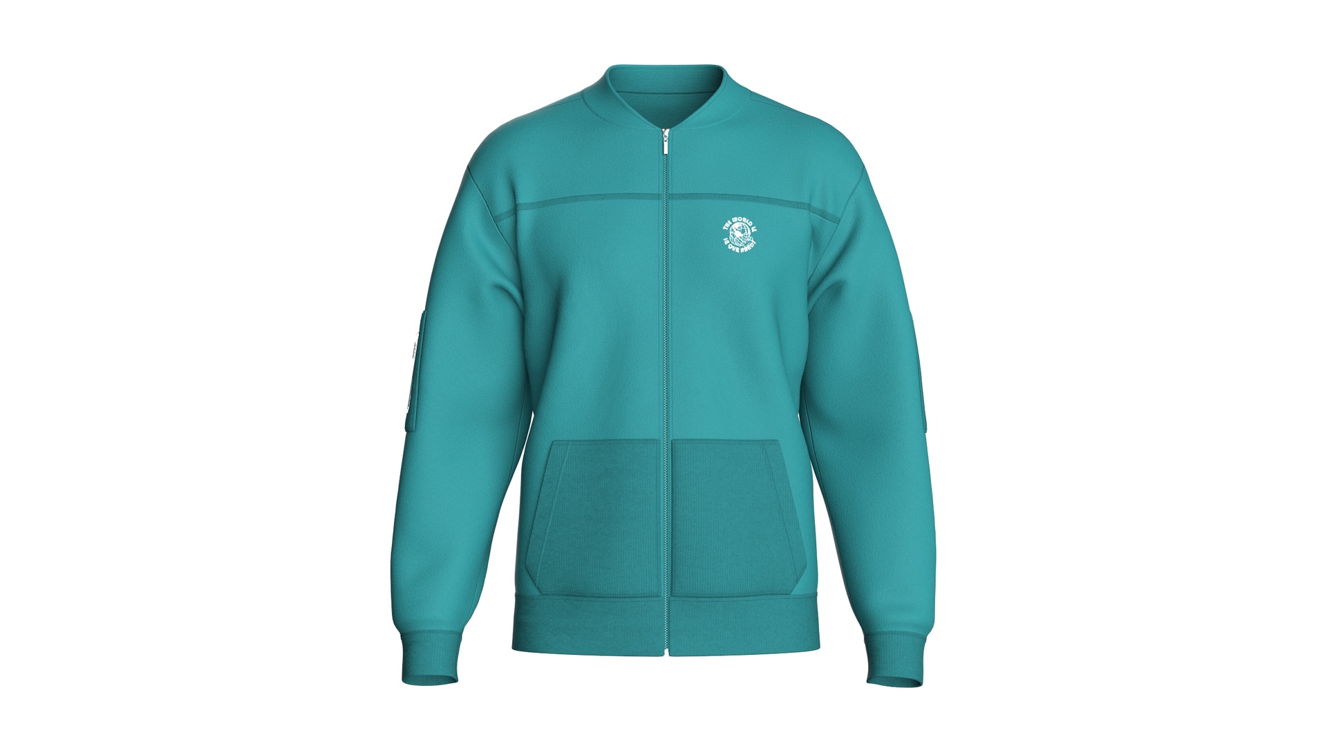 Media 1 for listing Men Full - Zip Graphic Bomber Jacket | High Poly