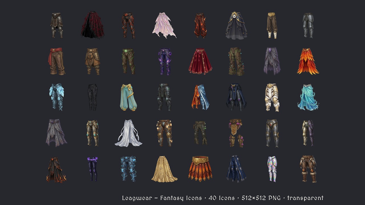 Media 1 for listing Legwear - 40 Fantasy Icons [512x512 HD]