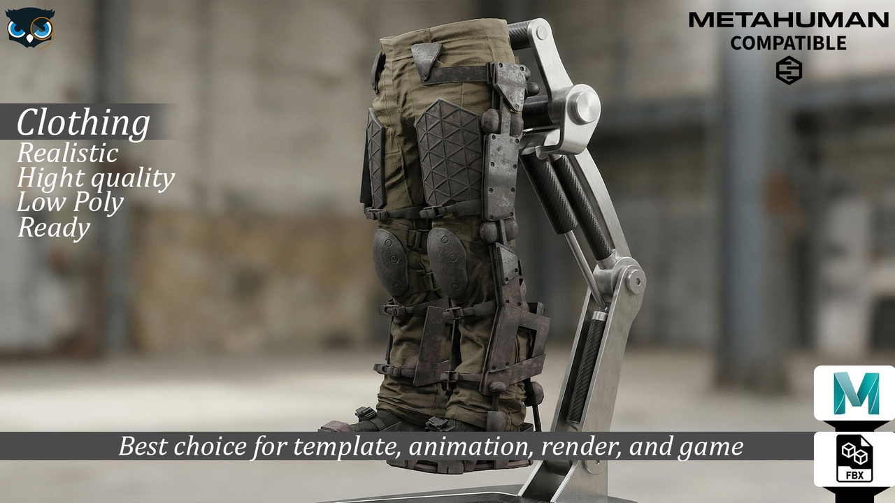 Multimedia 1 para anuncio Tactical SciFi Exoskeleton Combat Trousers  MetaHuman Compatible