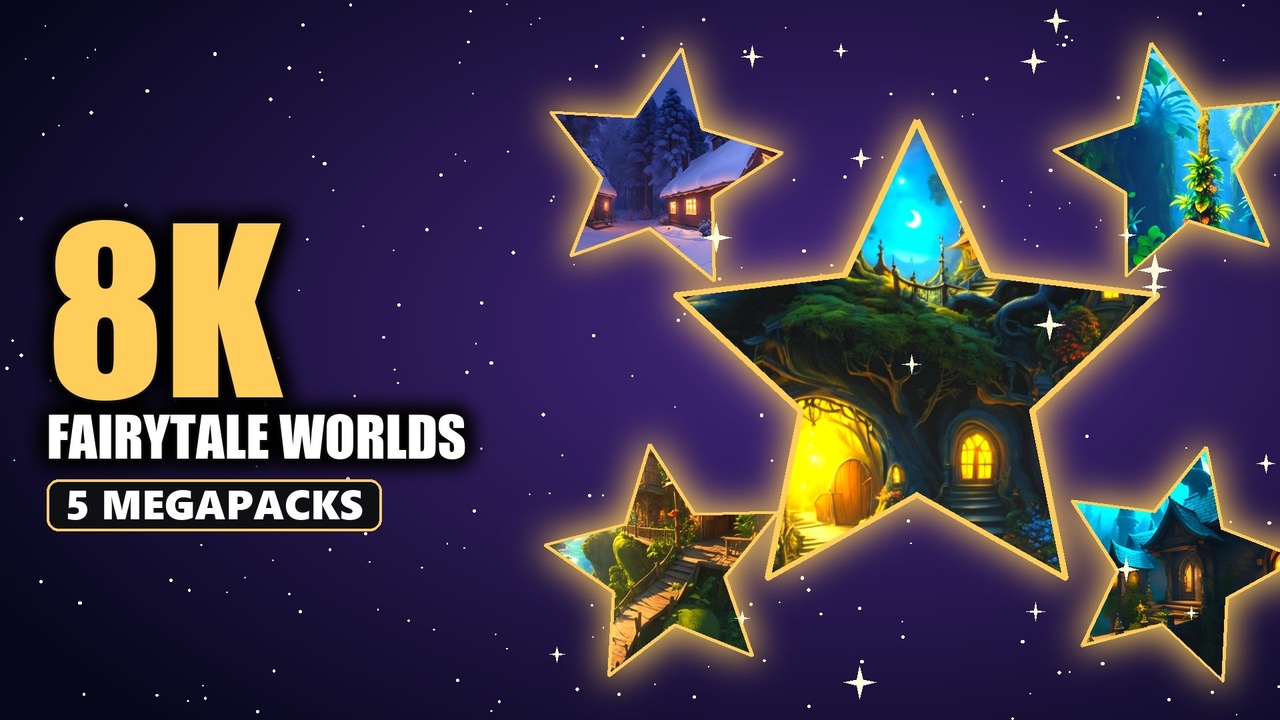 Media 1 for listing Fairytale Fantasy HDRI Bundle - 8K Stylized Panoramas: Tree Houses & Winter