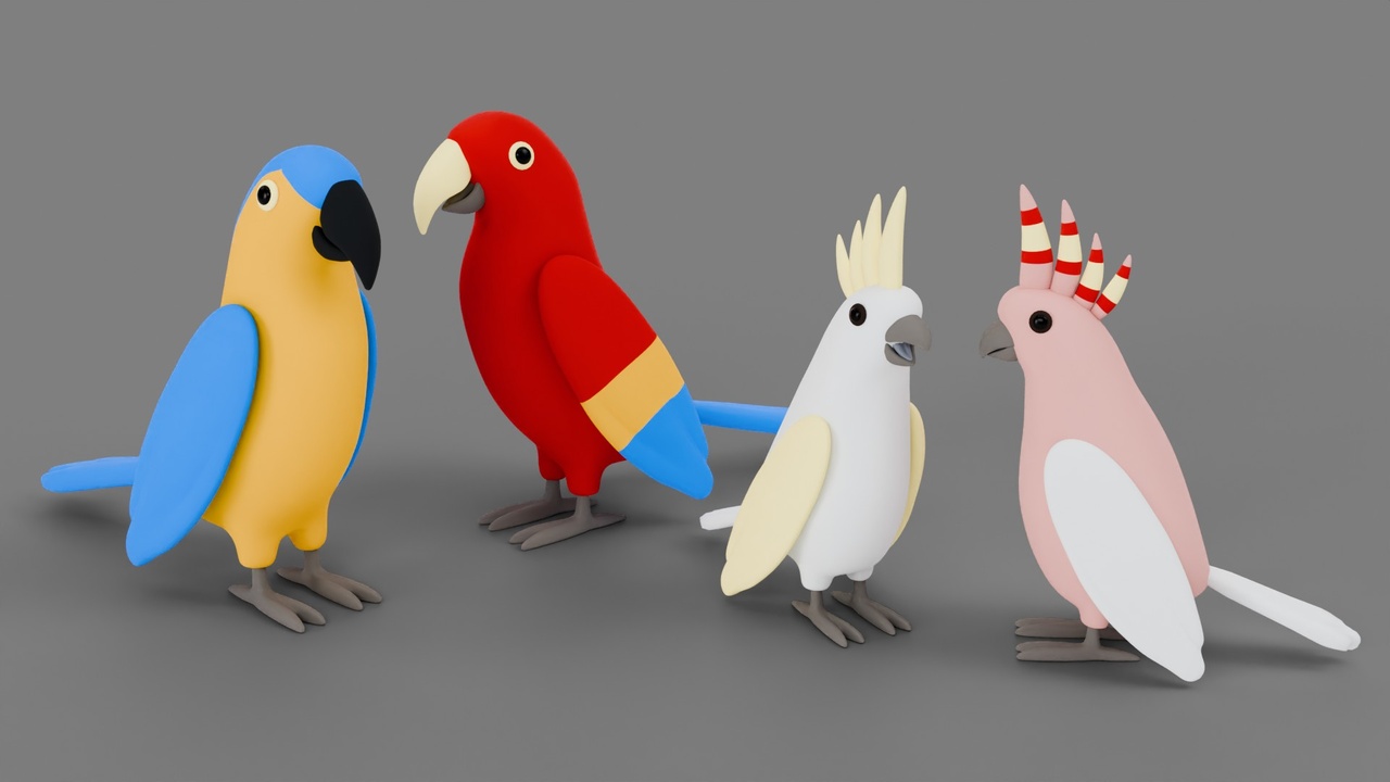 Media 1 for listing Stylized Parrots Pack