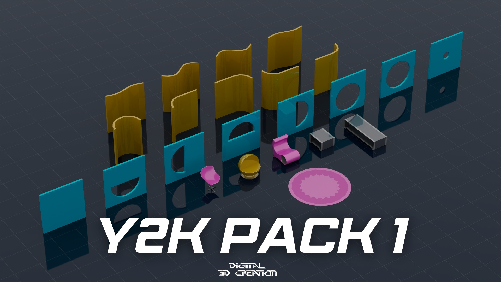 Y2K Pack 1 – Stylized Retro Modular Environment Kit | Fab