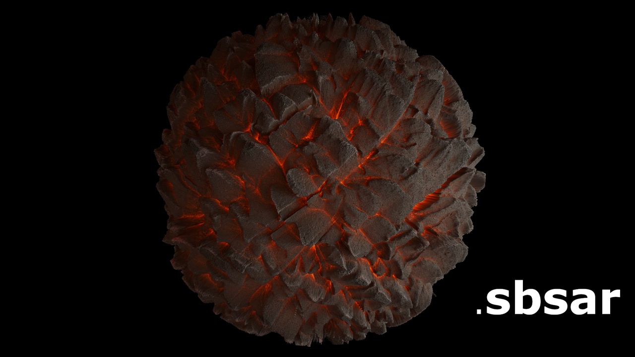 Media 1 for listing Stylized Magma Crystal – 4K PBR Material (.SBSAR Included)