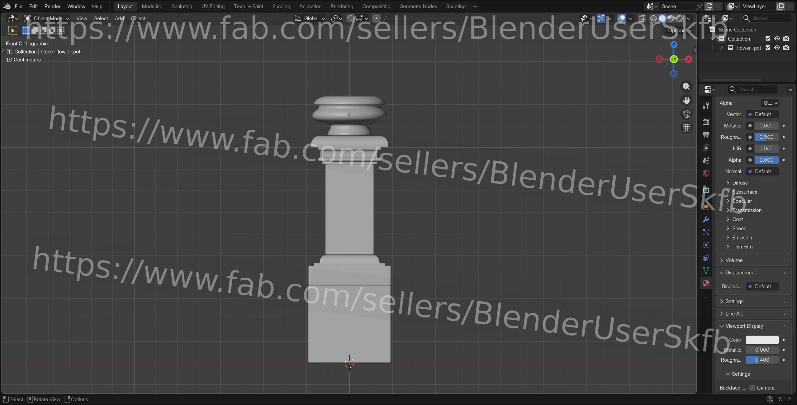 Media 1 for listing Stone Balustrade Flower Pot Pillar (Schloss Burgscheidungen)