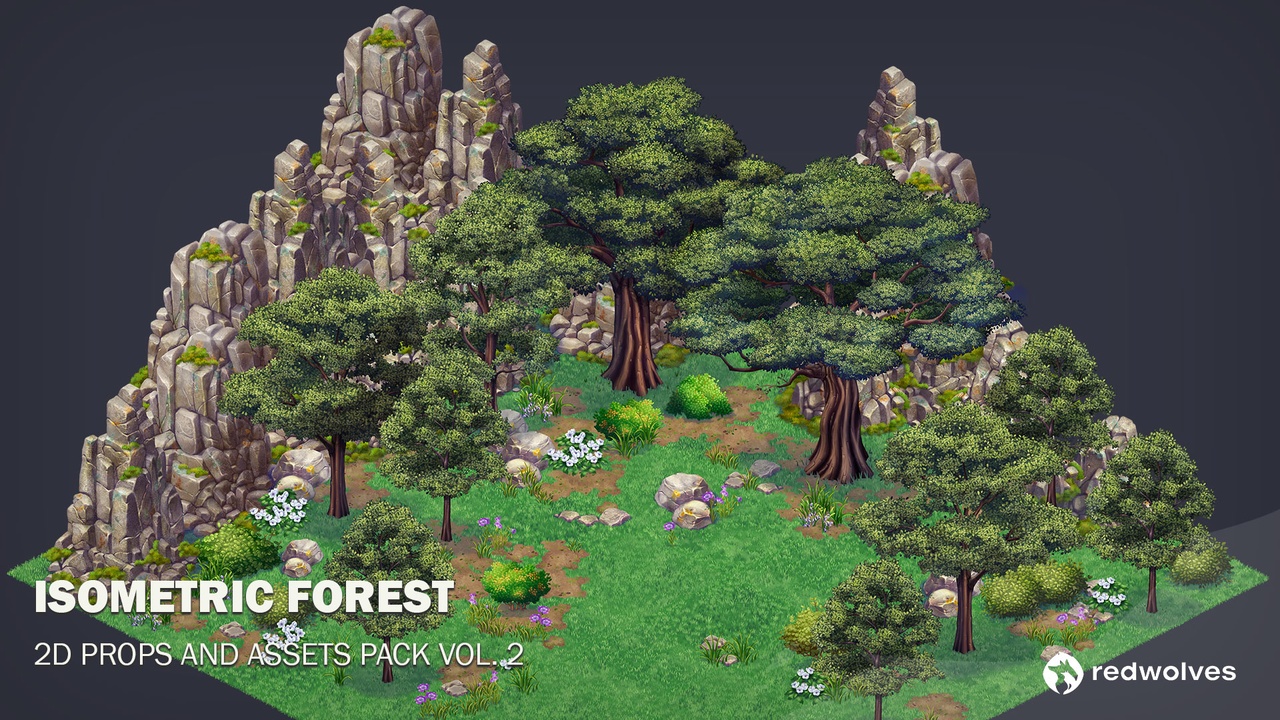 Media 1 for listing ENV002: 2D Isometric Forest Sprite Set for Unity