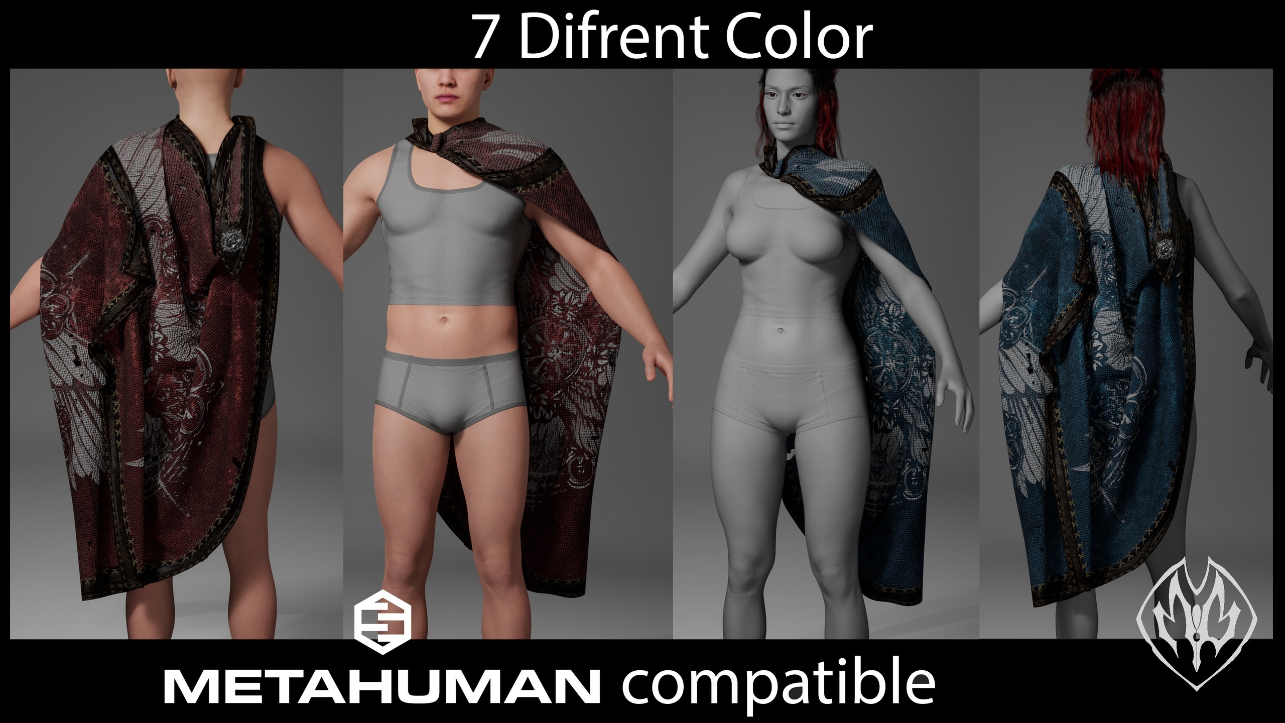 Media 1 for listing Medieval Fantasy Cape 7 Colors