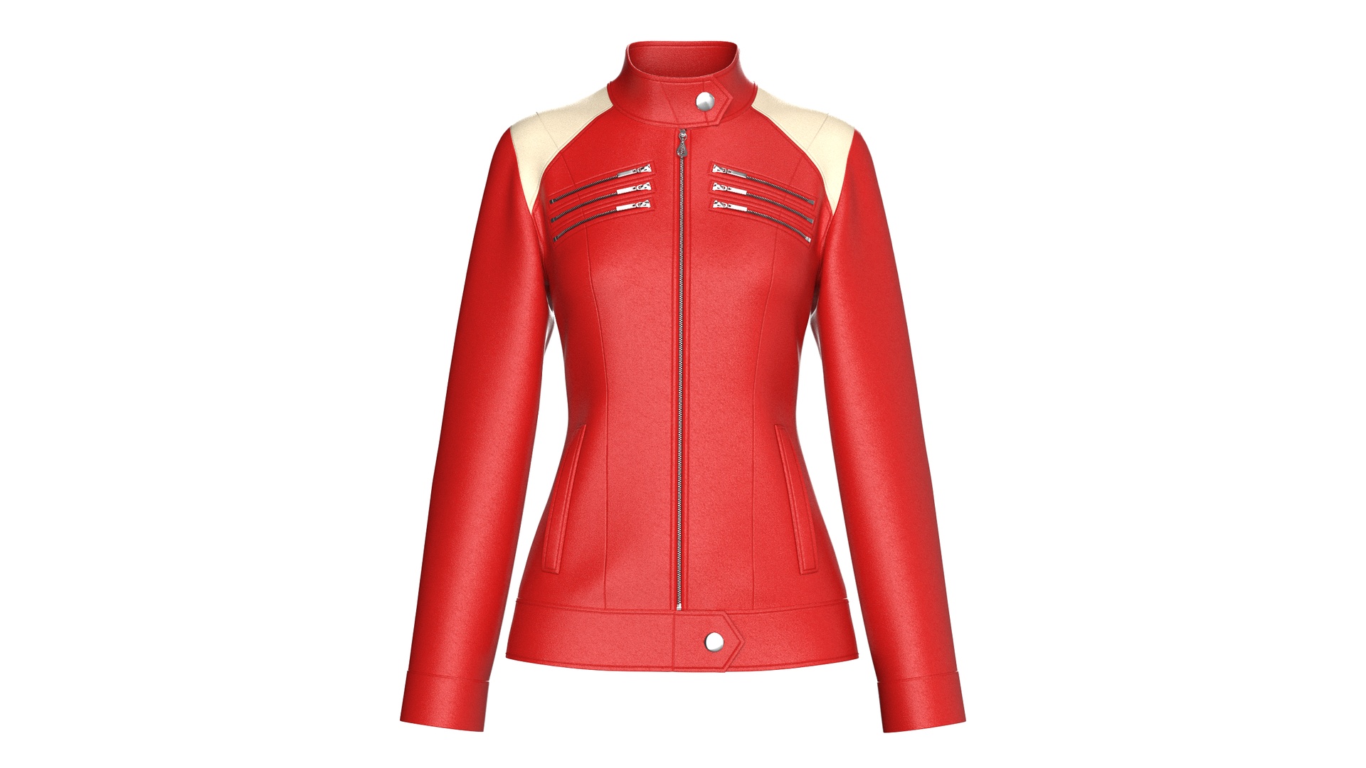 Media 1 for listing Girls Multi - Zip Leather Biker Jacket | High Poly