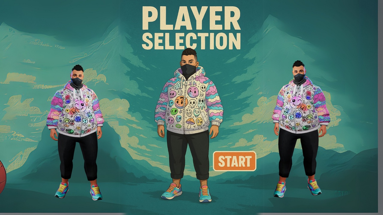 الوسائط 1 للقائمة Colorful Jacket Fat Stylized Character