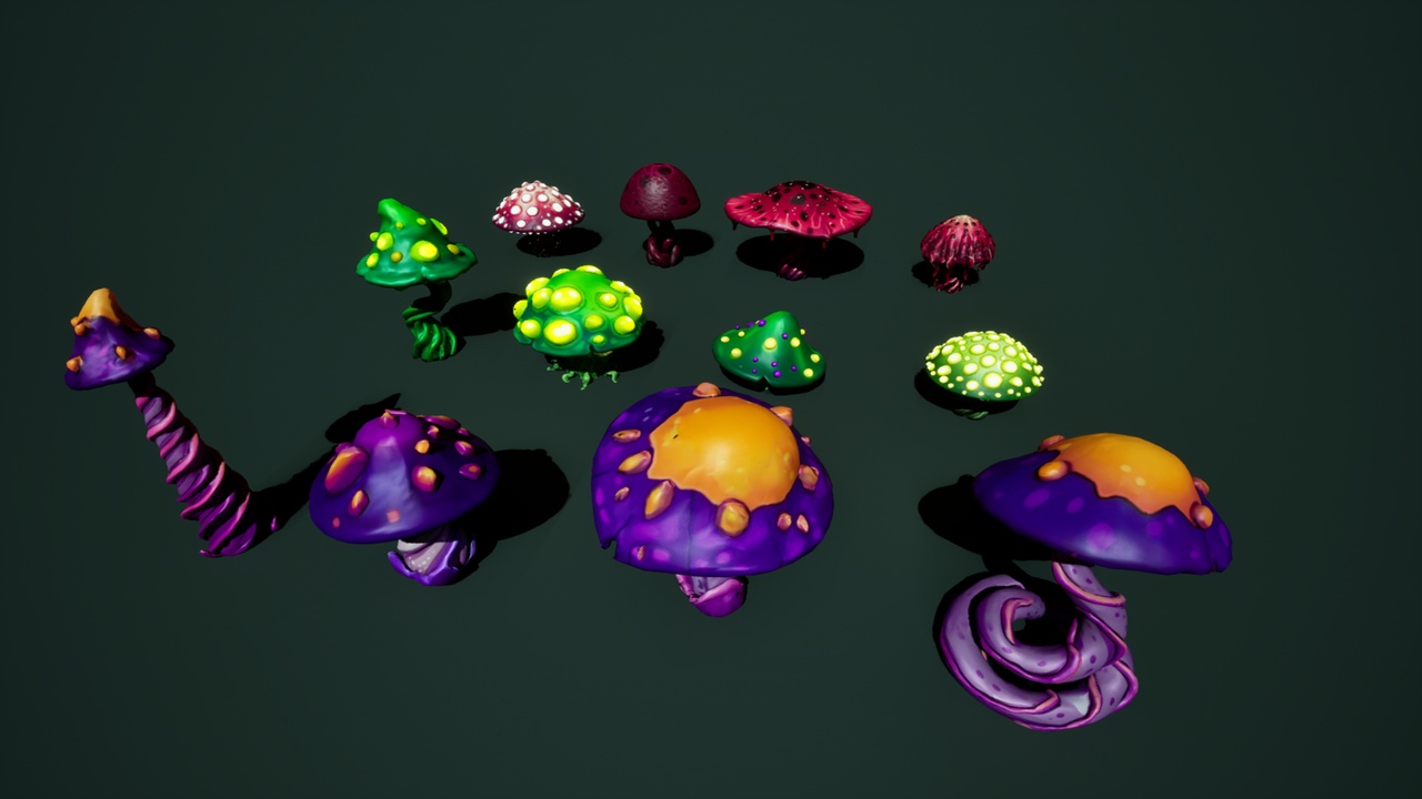 Media 1 for listing Stylized Mushroom Pack Vol.1