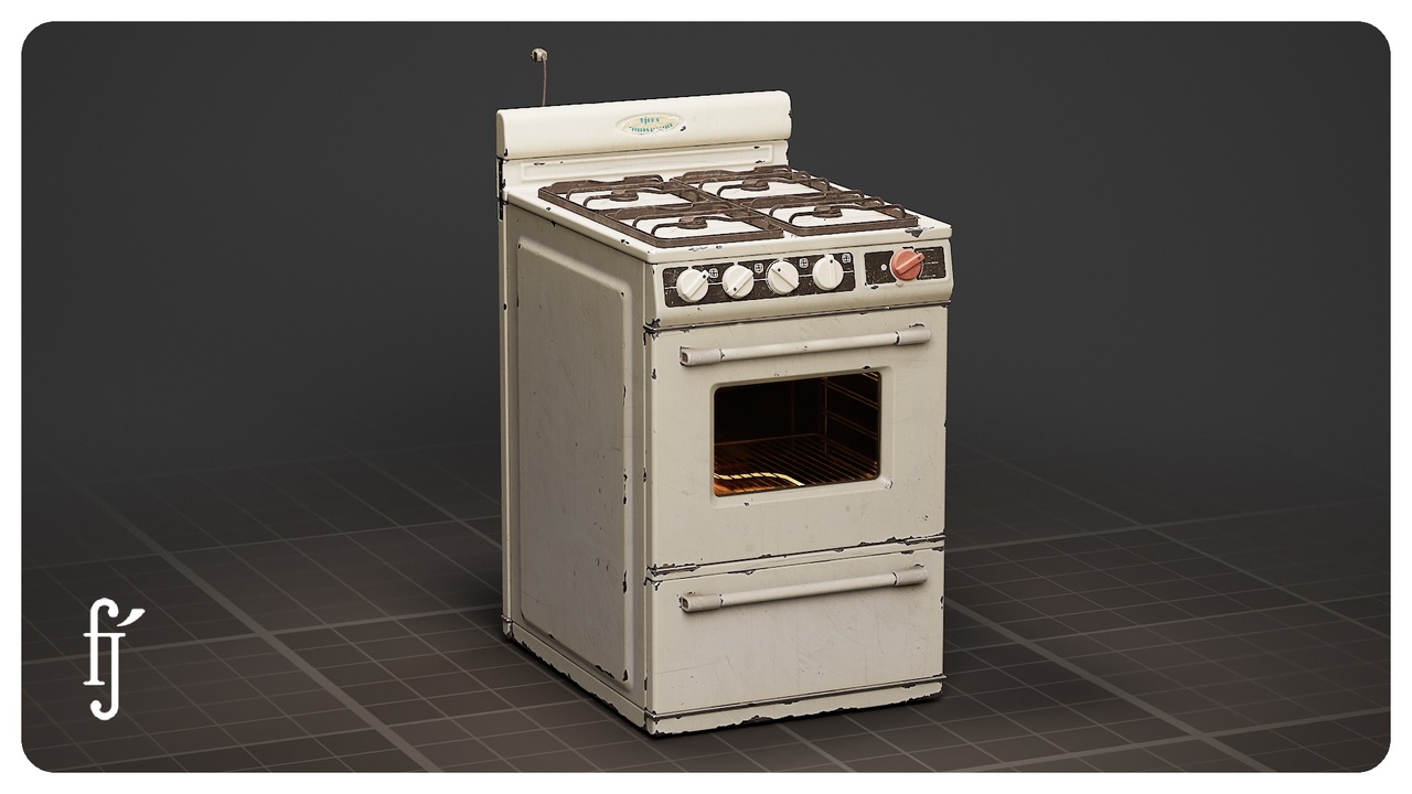 Media 1 for listing Kitchen Gas Stove Vintage Oven Appliance - Openable Kitchen Range