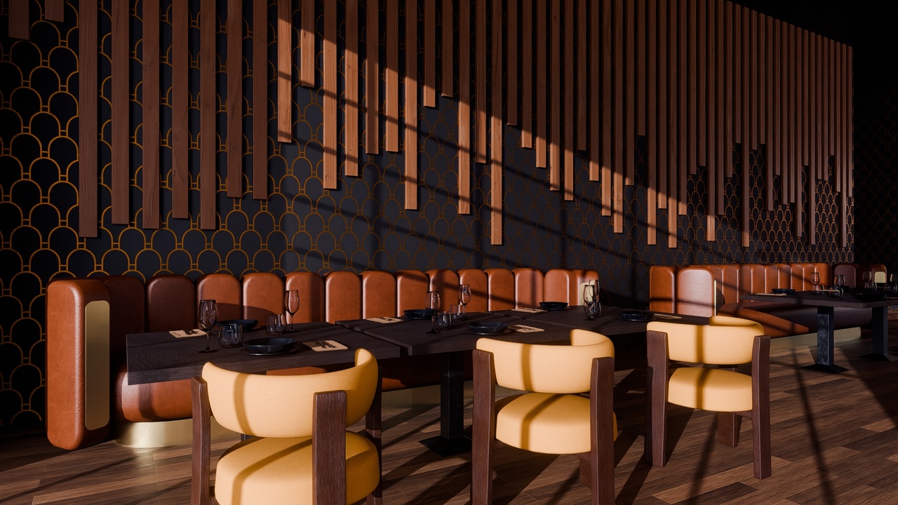 Media 1 for listing Modern Elegant Restaurant Interior – Blender Scene