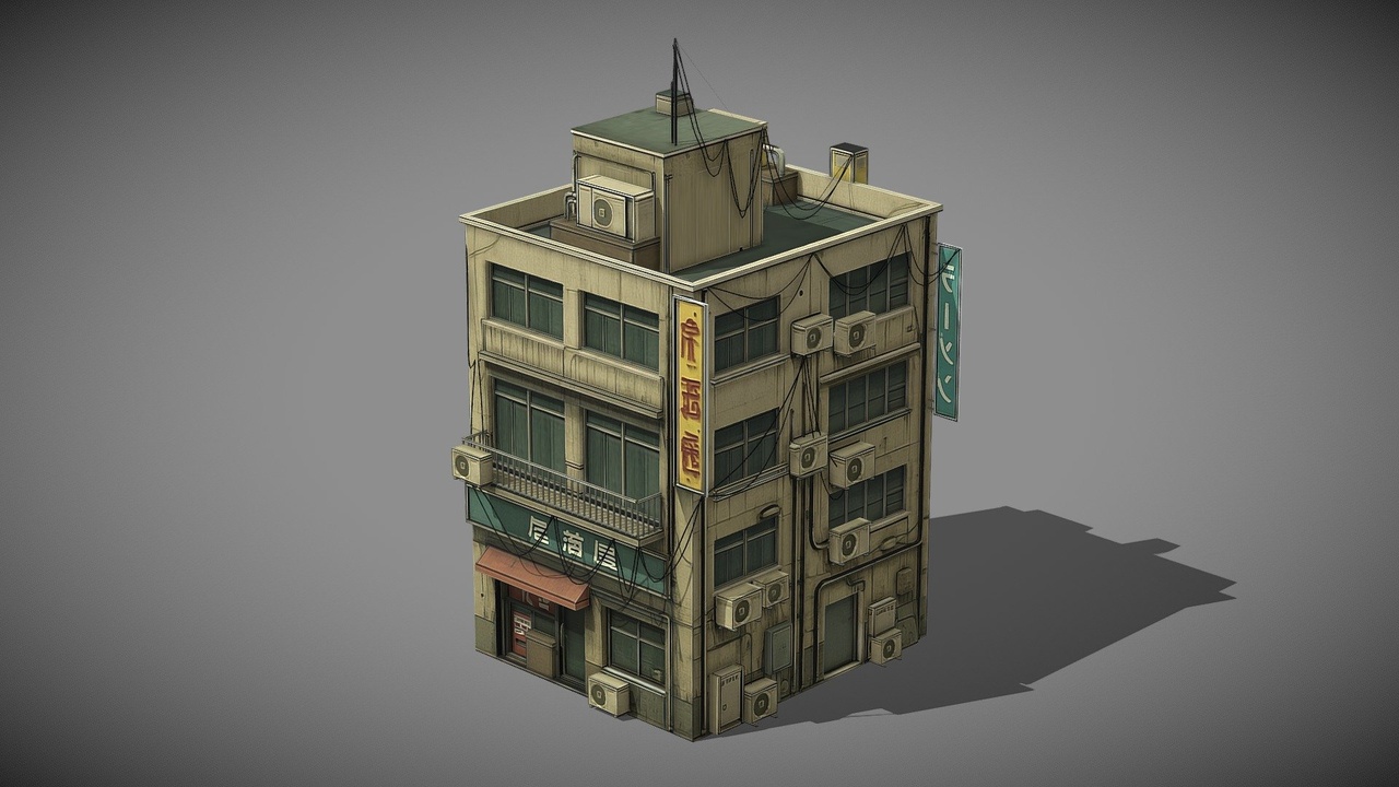 Media 1 for listing Cartoon Cyberpunk Building